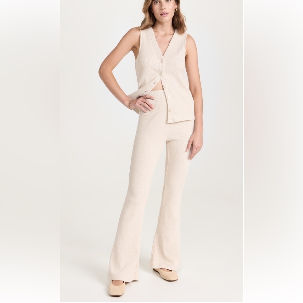 MWL by Madewell Women’s Crepe Rib ABC Flare Pants - Small, Summer Dune Heather